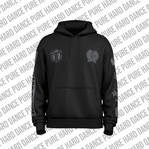 PHD22 HOODIE (BLACK, GREY PRINT)