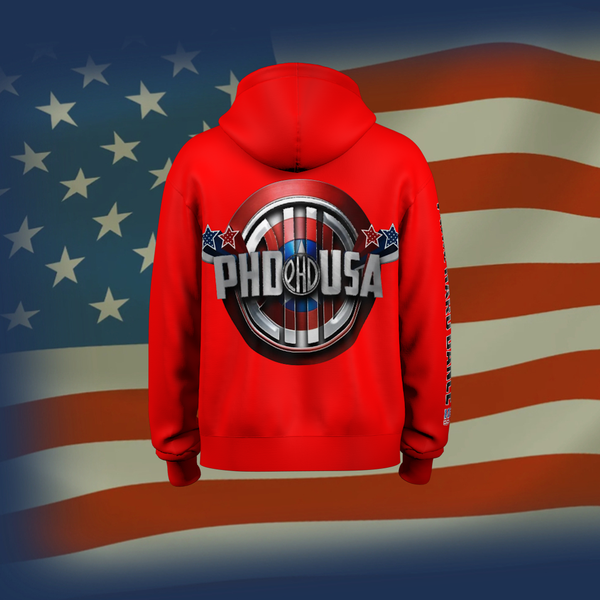 USA PHD HOODIE (RED)